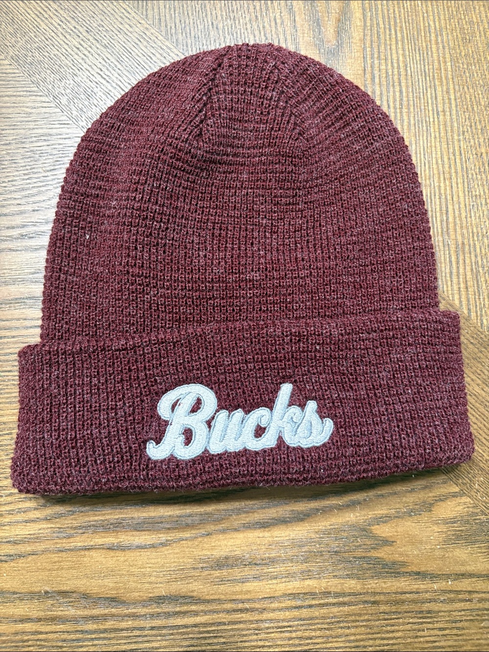 NEW Bucks Maroon Knit Beanie Hat - Classic Fold-Over Winter Cap